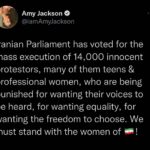 Amy Jackson Instagram – Repulsed  that a regime is so terrified to allow people to think and speak for themselves. Share, post, use every source necessary to help the #womenofiran 🇮🇷❤️🙏🏼