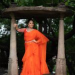 Anasuya Bharadwaj Instagram - “Don’t be afraid. Change is such a beautiful thing. “ said the Butterfly 🧡 For #SupersingerJunior🎤🎶🎵 #SemiFinals #Tonyt Styled by @rishi_chowdary Outfit @kowshiki_couture Jewellery @houseofqc PC: @krishnatejah