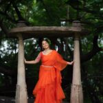 Anasuya Bharadwaj Instagram - “Don’t be afraid. Change is such a beautiful thing. “ said the Butterfly 🧡 For #SupersingerJunior🎤🎶🎵 #SemiFinals #Tonyt Styled by @rishi_chowdary Outfit @kowshiki_couture Jewellery @houseofqc PC: @krishnatejah