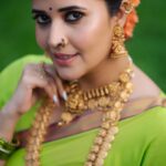 Anasuya Bharadwaj Instagram - She is a mess but she is a masterpiece 💚 For #SravanaSandadi #tonyt #7pmOnwards on #ETV Design & Styled by @rishi_chowdary Outfit by @mithra.couture Jewellery by @shriyeras.jewels PC: @verendar_photography