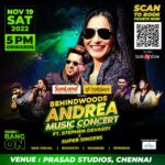 Andrea Jeremiah Instagram - Chennai Makkale😍Oo Sollalaam ah!🥳 Andrea & Stephen Devassy's Live Concert at namma chennai❤‍🔥On November 19th 2022 Saturday, 5pm Onwards Get your tickets: Link In Bio Venue: Prasad Studios, Chennai @gtholidays.in @ktvhealthfood #BehindwoodsAndreaMusicConcert