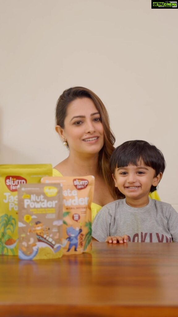 Anita Hassanandani Instagram - My JaanuuuPaaanuuuuuu is all smiles with @slurrpfarm You guys have to try the millet noodles OUR FAV