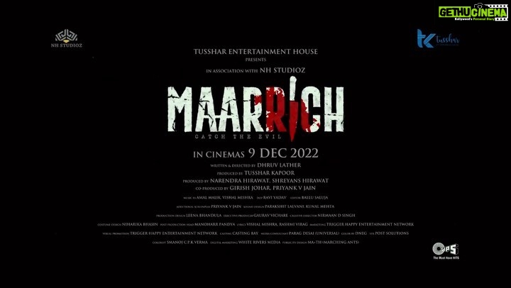 Anita Hassanandani Instagram - Small part to play but super thrilled! 2 brutal murders, 6 suspects and a fearless cop on a hunt to find the killer! The chase to catch the evil begins. Watch #MaarrichTrailer now #CatchTheEvil Maarrich in cinemas 9th December, 2022 @tusshark89 @naseeruddin49 @tussharentertainmenthouse @nh_studioz @dhruvlather #NarendraHirawat @shreyans_Hirawat #GirishJohar @priyankvjain @amaal_mallik @vishalmishraofficial @tips @kumartaurani @praveenkaushal08 @anitahassanandani @rahuldevofficial @dipannitasharma @iamseeratkapoor @aakashdahiya002 @chelshagosai @manvirr_