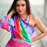 Ankitta Sharma Instagram - wild spirit, soft heart, old soul. 🌈 Outfit by @dziinebydeepa @viralmantra Styled by @shrushti_216 Makeup @sonugupta9588 Hair by @chettiarqueensly 📸 @prashantsamtani