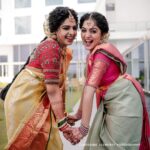 Arya Instagram - Not just my sister … my DAUGHTER .. my FIRST BABY… my BABY GIRL …. @anjanasatheeshps Our Sarees @kanchivaram.in Our styling @sabarinathk_ Our MUA @sijanmakeupartist Our blouses @aroya_by_arya_resmi Event by @eventiaevents Photography @weddingelementsphotography Mehendi @salihashamnad #bride #keralabride #keralaweddingstyles #weddingphotography #trending #mysister #herbigday #dreamcometrue O by Tamara