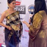 Asha Bhat Instagram - Here's to my first Filmfare nomination. Many red carpets but this will remain close to my Heart ☺️ Also, proudly wearing a #handloom saree. Our culture. Our pride. Thank you @filmfare ❤️