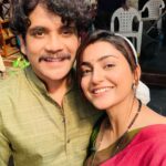 Avantika Mishra Instagram – Had the honour of working with the sweetest, most gracious co-star ever. The OG #Nagarjuna sir. 🥰🌸 Hyderabad