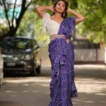Bhanu Sri Mehra Instagram - Get your sparkle ✨ on show this world 🌎 where you belong 💜 @varuni_couture #instagram #post #bhanusree🔥❤️ #actorslife #sareelove