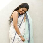 Bhavani Sre Instagram - Always giggling! Styling : @style.with.kr Saree : @wrii_studio Blouse: @sayantighoshdesignerstudio