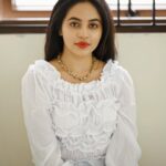 Bhavani Sre Instagram - Wearing : @thehazelavenue Thank you @krithika_ramanioffl and @jananiiyer for this really pretty looking top! Guys do check out their collection! You all will find really pretty stuff to buy and wear!