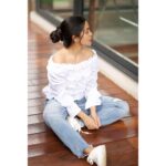 Bhavani Sre Instagram - Wearing : @thehazelavenue Thank you @krithika_ramanioffl and @jananiiyer for this really pretty looking top! Guys do check out their collection! You all will find really pretty stuff to buy and wear! @gdinesh111