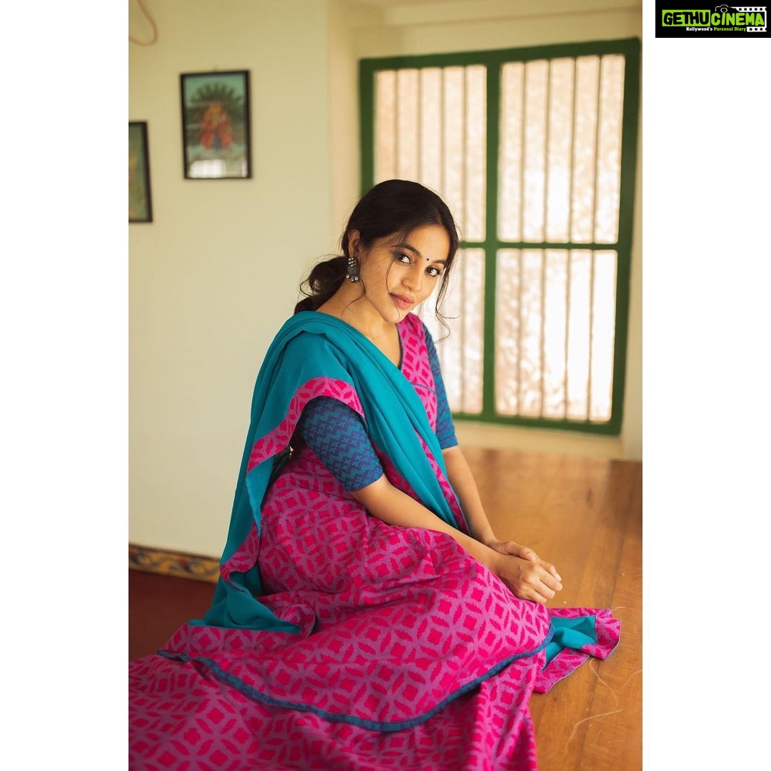 Bhavani Sre Instagram - Wearing : @manjalcouture Photography : @vidhyavijay Hair and makeup : @suganthi.themua Styling : @lavanya_gopal