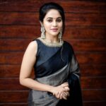 Bhavani Sre Instagram - Photography : @kiransaphotography Wearing : @anjushankarofficial Accessories : @rimliboutique Hair : @maryisabella20 #saree #black #happygirlsaretheprettiest