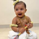 Chaitra Reddy Instagram - Our cute little KRISHNA 😍 Ha ha it was big task to get her dressed ❤️ But it was fun ❤️