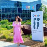 Darshana Banik Instagram - Google headquarters is 3mins drive from my brother’s new home. We made a quick stop at the office to meet our family friend and this touristy click happened. #SiliconValley #California #MountainView #USA #techcompany #google #googleheadquarters Google Headquarters