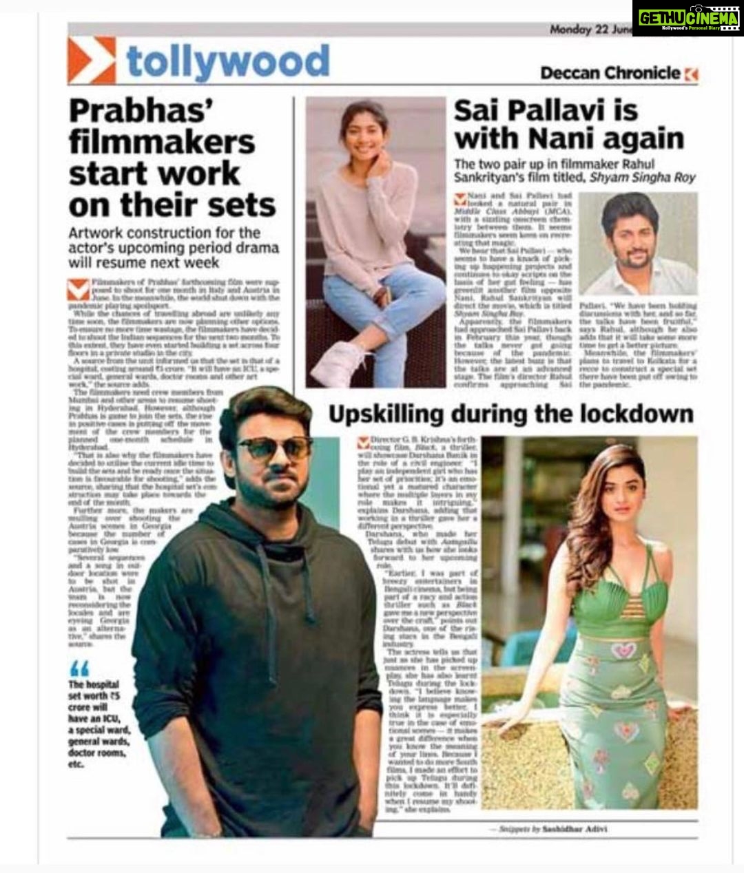 Darshana Banik Instagram - It was nice talking to @deccanchronicle_official about my next #Telugu movie and quarantine life. #Black . . . . . . #telugumovie #actorlife #upcoming #thriller #movie #tollywood