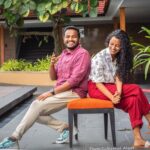 Darshana Rajendran Instagram - Many hours of promotions down and still smiling. Only for Jaya Jaya Jaya Jaya Hey. With favourites @ibasiljoseph and @vipindashb Bindhu, thanks for letting me raid your personal and @ela_india clothes ❤️ 📸: @sidhiqueakber