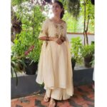 Deepa Thomas Instagram – This beautiful cream salwar suit by @amizofficial 🙂🤎
