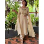 Deepa Thomas Instagram - This beautiful cream salwar suit by @amizofficial 🙂🤎
