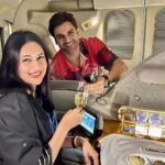 Divyanka Tripathi Instagram – Sharing our love for travel. Landing in UAE while posting this.🙂🙃