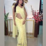 Eshanya Maheshwari Instagram - Shine like sparkles, glow like candles And burn all the negativity like crackles Wish you all a very happy & cheerful Diwali 🪔✨🫶🏻🤗💛 Saree by @maheswariswati 💛 #diwali #happydiwali #saree #diwalinight #shine #loveandlight #esshanya #diwali2022 #esshanyamaheshwari #diwalioutfit
