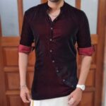 Ganesh Venkatraman Instagram - Traditional look with a TWIST....😎🤪 How do you like it guys?? This awesome velvet shirt created by : @sowmyz_couture ❤❤ #veshti #designershirt #veshtiswag #traditional #traditionalwear #wedding #ganeshvenkatram