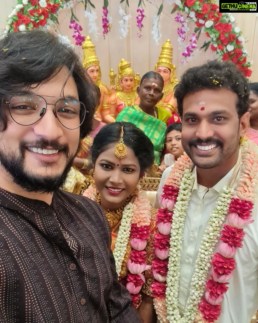 Gautham Karthik Instagram - To my dear friend and brother, @gopinath_gopi On this special occasion, you're wedding, I just want to say how proud I am to have seen you grow into the man you are today, and my heart is filled with joy to see you now start a family of your own! Wishing you and Kowsalya a very VERY Happy wedding day, I pray this new journey fills your lives with blessings and joy! God bless you both! Lots of love! 🤗😊 Theni - தேனி