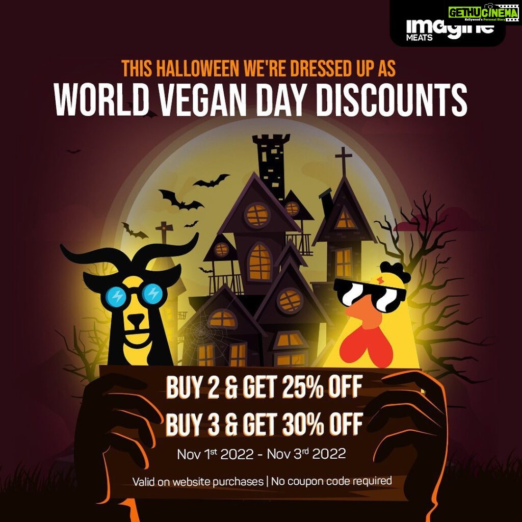 Genelia D'Souza Instagram - Everyone plays a trick on Halloween so we're bringing you some exciting plant-based treats! Just tap on the link in our bio and enjoy sitewide discounts across your favourite plant-based meat products. Now that's what we call a #HappyHalloween 🎃💚 • • • • #ImagineMeats #ImagineChicken #ImagineMutton #Plantbased #Plantbasedmeat #Plantlover #Happymeat #Meatfree #Meatlesseveryday #Meatlessmeat #alternateprotein #Crueltyfree #HAlloween #Halloween2022 #Worldveganday2022 #Discountoffer