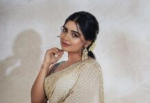 Gouri G Kishan Instagram - Onam is here! 🤍 Shot by @thesavouriesshots Makeup by @mag_makeovers Styled by @stylingbysamiha Couture by @geethikakanumilli Jewellery by @fineshinejewels