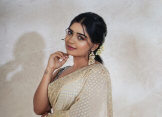 Gouri G Kishan Instagram - Onam is here! 🤍 Shot by @thesavouriesshots Makeup by @mag_makeovers Styled by @stylingbysamiha Couture by @geethikakanumilli Jewellery by @fineshinejewels