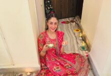 Gurleen Chopra Instagram - BANDI CHORR DIWAS DIYA LAKH LAKH VADHAIYA SARIYA NU 🪔🪔🪔🪔