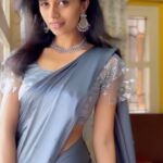 Harija Instagram - Transition mode on🔥 Lovely saree and blouse @shukala_arts_and_designs VC - @tarun_ramesh #harija #trending #newreels #sareetransition #konjumminnalakale