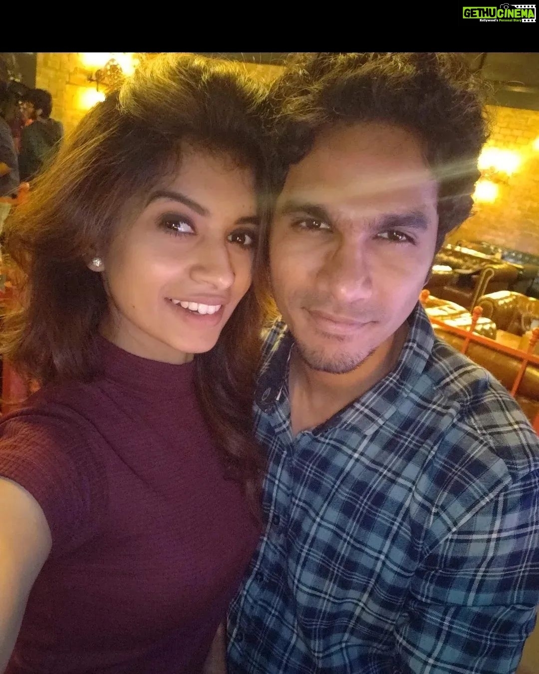 Harija Instagram - Happy anniversary 🎈... @amar_theinfinity_e how much v have changed over the years ... I could see our graph(mind frame) evolving everyday.... My crazy crazy husband u are an amazing person I have ever met...i Still remember one day when v wr friends I was thinking to myself ... The girl u marry will be the luckiest and all our friends will do agree on my statement😁....hehehe... Never knew I was the Lucky one🤯.... I had lost hope in marriage and finding the right person until things changed between us ... To more years together cheers 🥂 love you forever To be continued next year this day 🥰