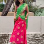 Harija Instagram - 💗💚💜 keep ur inner child alive... And that could let u do crazy stuffs which will eventually turn into beautiful memories 🎈 Pc - @charukesh_m @amar_theinfinity_e #love #halfsaree #traditionalwear