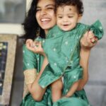 Harija Instagram - Me and ma munchkin twining in @vkfashion2018 .....Crazy green.... In love with this beautiful dress... It's festive time wr v gotta purchase the best ..... Costume - @vkfashion2018 they do have family combos Pc - @amar_theinfinity_e #harija #greendress