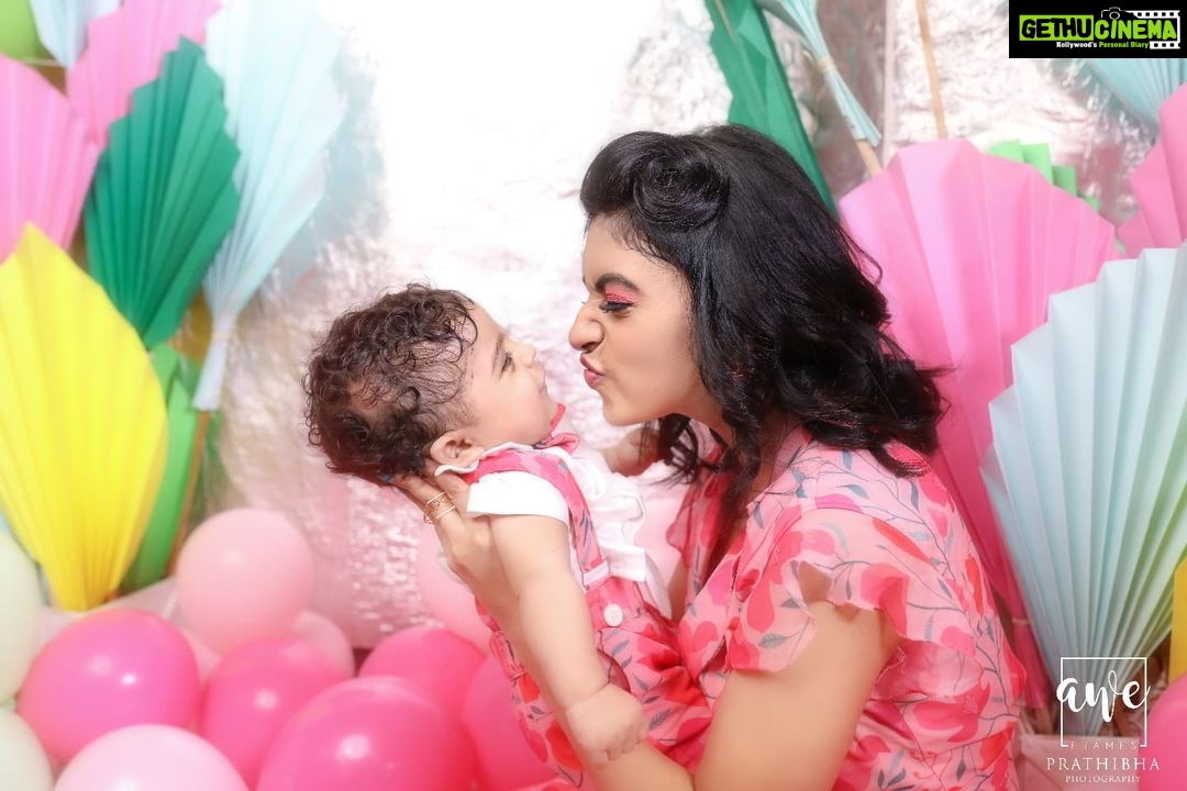 Harija Instagram - You around me ... Alert ma inner child... Couldn't stop Posting these amazing moments with our son .... Especially him yawning ..... Retro is Real CLARA A Picture painted bright with various colours of joy, delight, and euphoric experiences . Introducing our bud Avyagh To more love, laughter and happiness and of course, diaper changes :) Photography & Styling-@the_girl_with_the_cam_ visual - @khiranramesh MUAH - @sindhuja_srinivasann Costume Partner - @anveshanaclothing Jewellery Partner - @urbanitii Decor Partner - @prakriti_events Furniture - @magadale_furnitur_coimbatore
