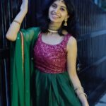 Harija Instagram - Purple green combo is becoming ma favourite thing now.... It's lovely to dress up once in a while esply for festivals... Pc - @amar_theinfinity_e 😘 #harija #festivedress