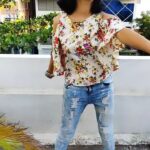 Harija Instagram - #Collab Floral top🌸 + ripped jeans👖 = the oddly best combo ever ❤️‍🔥 Shop this amazing product, as Great Indian festival is arriving make your wishlist the favorite - Link in Bio #getstyledwithamazon @amazonfashionin