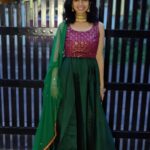 Harija Instagram - Purple green combo is becoming ma favourite thing now.... It's lovely to dress up once in a while esply for festivals... Pc - @amar_theinfinity_e 😘 #harija #festivedress