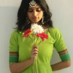 Harija Instagram - Gerberas enhances the entire look🌸 festive seasons Costume - @shraddhaa_trends Pc - @@adarsh_vishnu_official