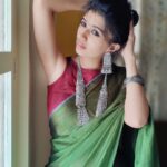 Harija Instagram - Living my dreams Pc - @charukesh_m #green #saree