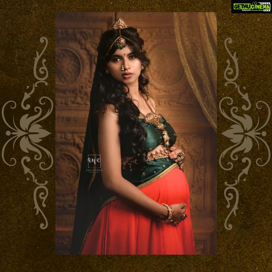 Harija Instagram - Aja Starring Harija and Amar in "Aja, the eternal". Aja is a unique maternity project that embraces the beauty of our roots. In this fast phase modern world, just a little India aesthetic is a great allure at any point. Filled with maternal elegance and strong Indian tradition, Aja is a synonym for the bold and beautiful! A special hail to the newborn Prince who capture our hearts even before being born! @harijaofficial @amar_theinfinity_e . Styling, Conceptualization and Creative Direction by @heerasofficial Photography by @the_girl_with_the_cam_ Makeup by @twilightmakeovers Jewellery by @queens_jewel_emporium Outfit by @_nethiri_ Decor by @nigazhvu_eventdecor Amar's tattoo by @srihari_3010 . #fashion #indianfashion #goddess #maternityshoot #indianaesthetic #fashionshoot #southindianjewellery #harija #lehenga #fashionphotography #maternity #india #indianoutfit #ootd #voguemagazine #styleinspo #momtobe #outfitoftheday #whatiwore #shoppingaddict #dadtobe #indianbeauty #currentlywearing #instastyle #bestoftheday #instamood #photooftheday #weddingstyle