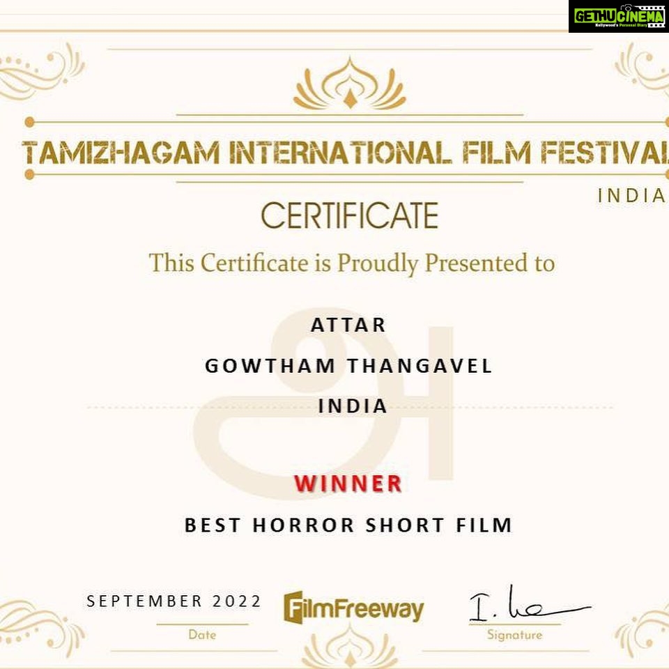 Harija Instagram - “Attar” our short film will be releasing soon.. and has won best short film(Tamizhagam International film Festival)and officially selected in few international film festivals… I’m really happy to be a part of this film.. thank u guys for making this happen.. @_gowtham083 @amar_theinfinity_e @lenin_dev._ @Shaswathkumar @guruartworks @yokesh_ekambaram @thala_g_u_n_a @niresh._ #attar #harija #filmfestival