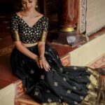 Harija Instagram - Elegance is not being noticed, it about being remembered….. Costume - @d.raksha_official Mua - @makeoverbybrindha Photography- @tarun_ramesh_photography #harija #photoshoot #pattupavadi #black #dress #new #trending #newpost #posting