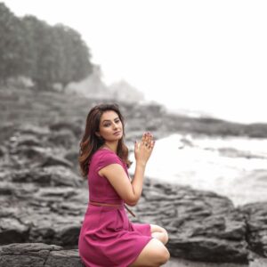Isha Chawla Instagram - Stay in meditation at all times … only open your eyes to frown at the talks and then burst into laughter …. 
💜💖💜💖💜
Photo maker - @karteeksivagouni 
.
.
.
.
#beach #vibes #weekendplans #tollywood #eshachawla #pink #sagar #calm #storm #meditation #love #photography #photoshoot #gameoftones #gratitude #life #lifeisgood