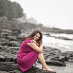 Isha Chawla Instagram - Stay in meditation at all times … only open your eyes to frown at the talks and then burst into laughter …. 💜💖💜💖💜 Photo maker - @karteeksivagouni . . . . #beach #vibes #weekendplans #tollywood #eshachawla #pink #sagar #calm #storm #meditation #love #photography #photoshoot #gameoftones #gratitude #life #lifeisgood