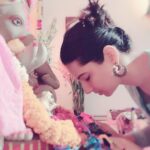Isha Chawla Instagram - 🙏🙏🙏. Bappa will leave tomorrow and the ganesh festival will end .... just like the existence of everything must come to an end . This is what the true essence of this festival is , Whatever comes - must go . But as long aa it exist it must be celebrated fully . #ganpatibappamorya #day10 #faith #love #life #ganeshchaturthi2019 #faith #celeberatinglife #ecoganesha #acceptance #ecofriendly #clayganesha