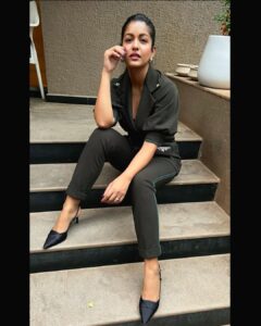 Ishita Dutta Instagram - #Drishyam2 
So excited for you guys to watch it ❤️❤️❤️

Outfit: @shalinirathodofficial
Stylist: @styledbynikinagda