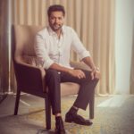 Jayam Ravi Instagram - #PS1 Promotions Shirt: @rarerabbit_in Footwear: @monkstoryofficial Styled by @team___e Style team : @ekalakhani @malinikarthikeyan @themisvanessa @nivedidha_koliyot @nupur_p @arzoonagraik Photographed by @vasanthphotography #PS1 #PonniyinSelvan #JayamRavi #TeamE