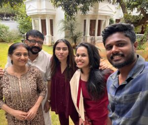 Jayaram Instagram - It was great to have u guys here @imsanjusamson 😇🙏🏼